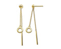 Oorhangers met Cirkel en Staafje aan ketting Goudkleur JE040G
