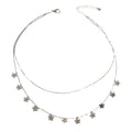 Minimalist Silver Double layer Chain Butterfly Collar Necklace Female Jewellery